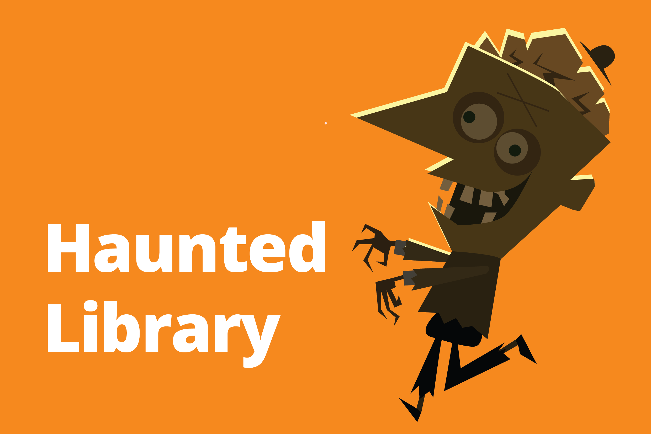 Haunted Library Zombie Running.