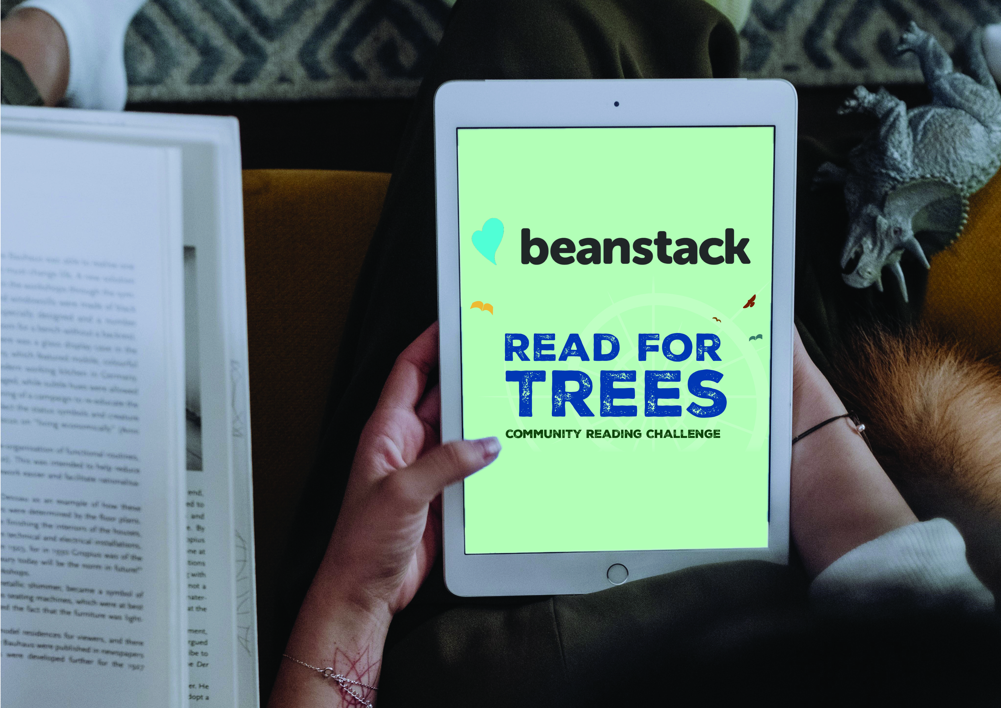 A tablet showing the beanstack app.